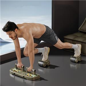 Multifunctional 4-Wheel Ab Roller with Detachable Design for Full-Body Training