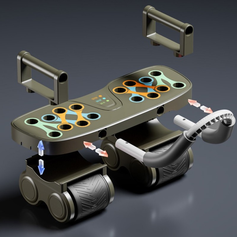 Multifunctional 4-Wheel Ab Roller with Detachable Design for Full-Body Training