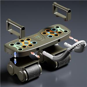 Multifunctional 4-Wheel Ab Roller with Detachable Design for Full-Body Training