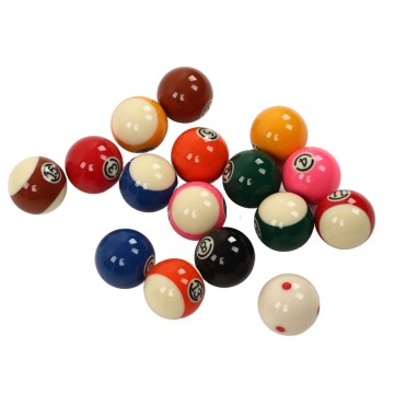 Crystal-Like Resin Pool Balls 16-Piece Set (57.2mm) with Custom Color/Size/Logo for Club & Home