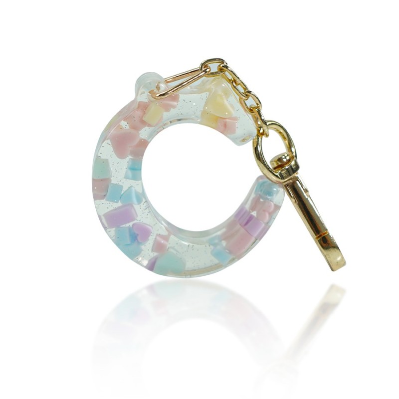 Custom Resin Initial Keychain - 26 Letters Available, Personalized Monogram Charm with Gold Hardware