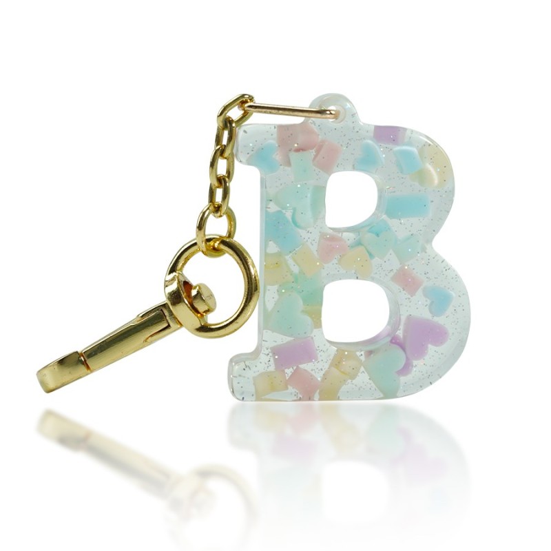 Wholesales Resin Alphabet Keychains - Bulk Order of A-Z Initial Charms, Customizable for Gifts/Branding
