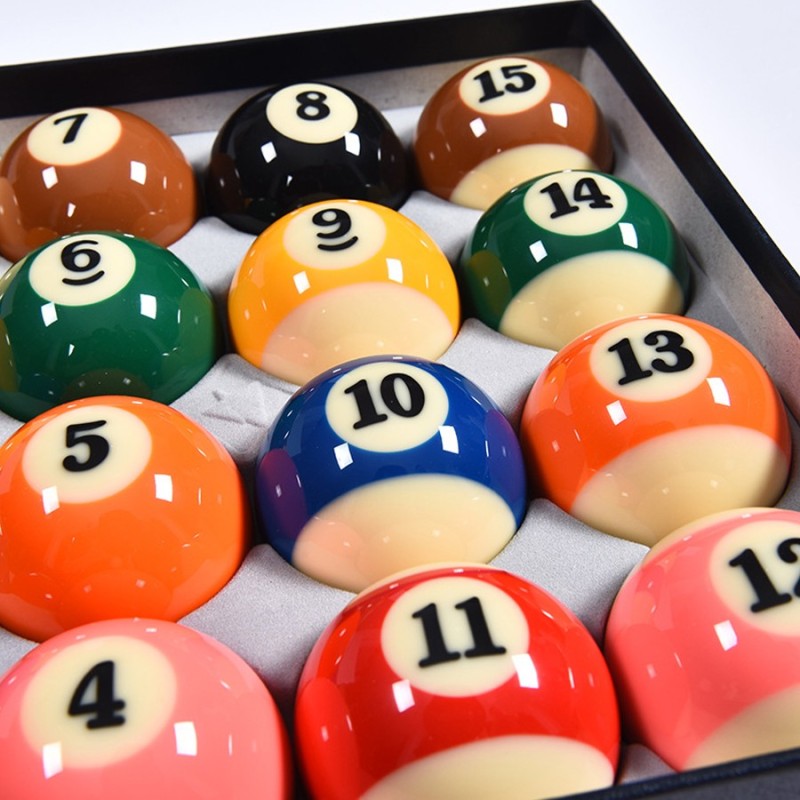 Customizable 16-Piece Resin Billiard Balls Set with Logo Printing & Color Options for Pool Tables