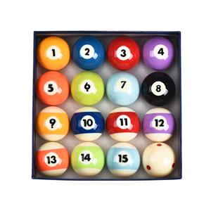 Standard Size (57.2mm) Resin Pool Balls 1-15 + Cue Ball with Uniform Weight for Competition Play