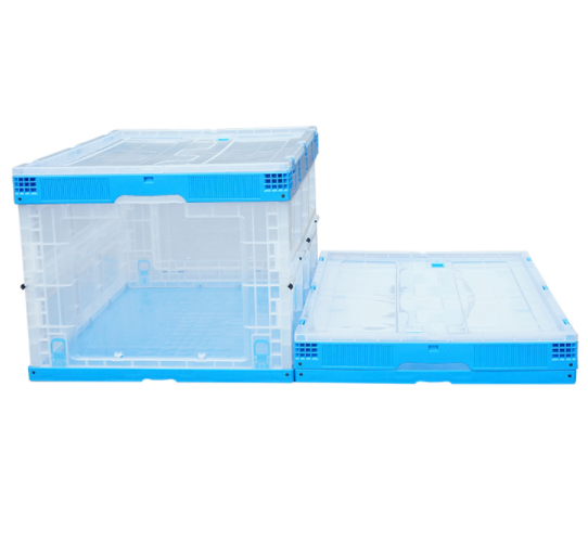 Transparent plastic folding box