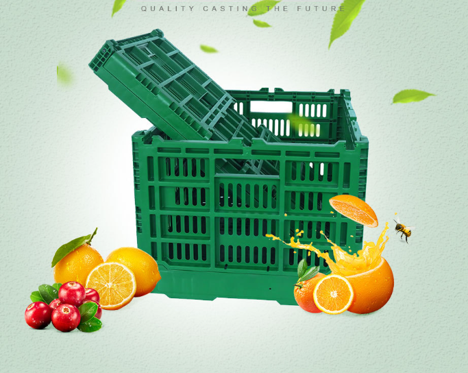Spot folding turnover basket 6040 plastic folding basket fruit and vegetables fresh logistics transfer turnover crate