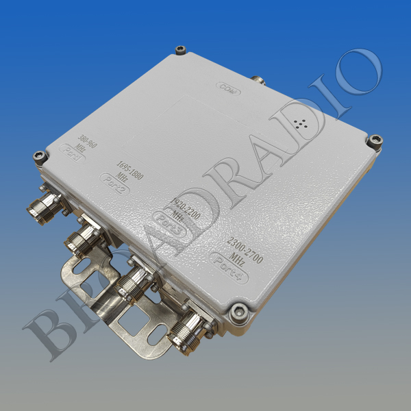 Quad-band combiner 698-960/1695-1880/1920-2200/2300-2700MHz