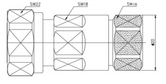 Connector 4.3 10 Male for 1/2” RF Cable