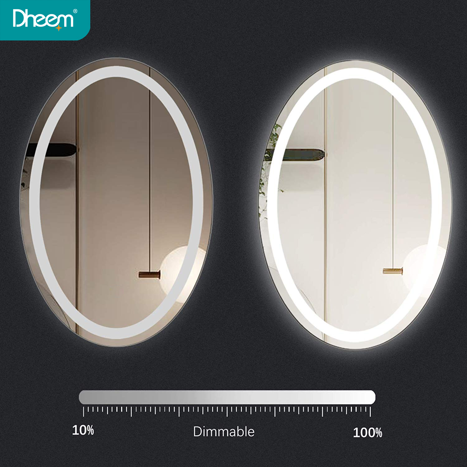 Oval Bathroom LED Backlit Mirror