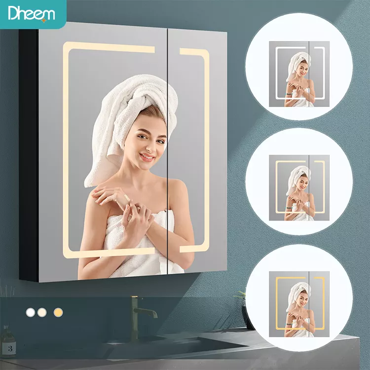 Smart aluminum mirror cabinet led for bathroom