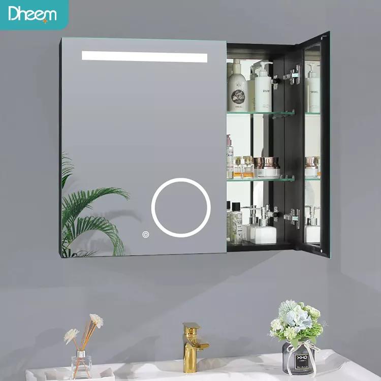 Bathroom vanity lighted medicine mirror cabinet