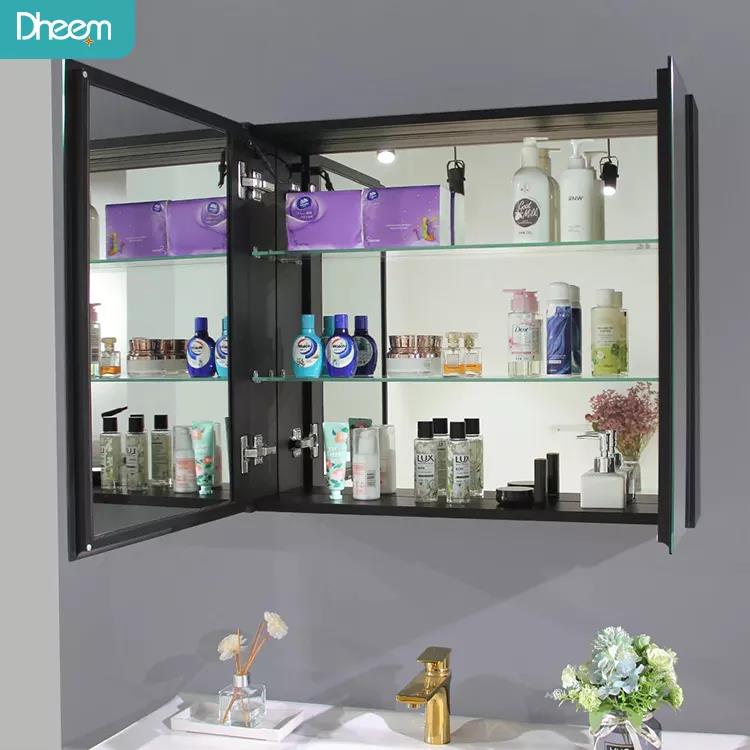 Bathroom vanity lighted medicine mirror cabinet