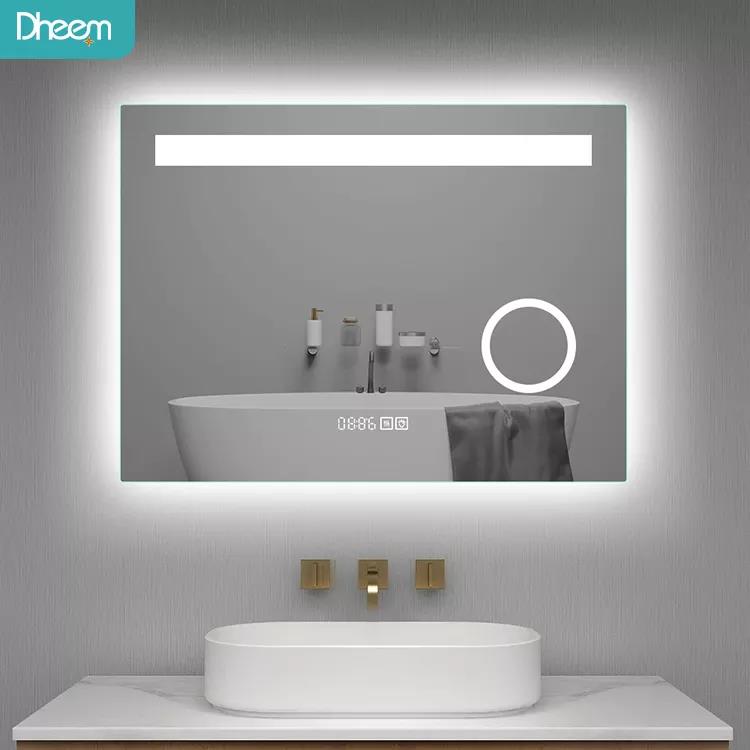 Rectangle frameless backlit vanity wall mirror