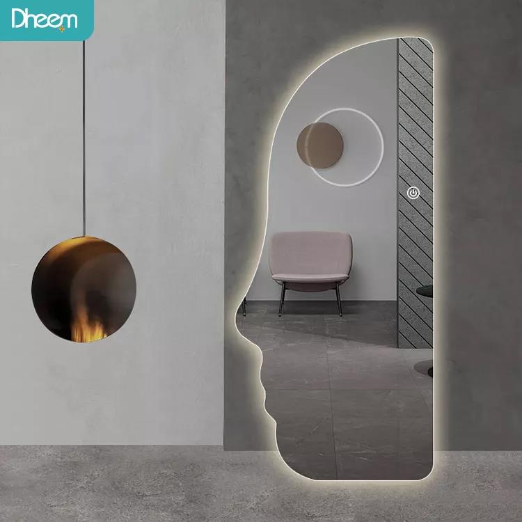 Led frameless full length wall dressing mirror