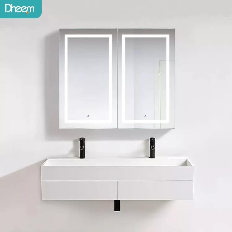 Bathroom medicine mirror cabinet with led light