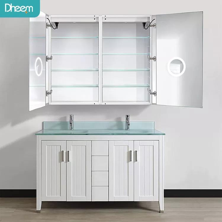Bathroom medicine mirror cabinet with led light