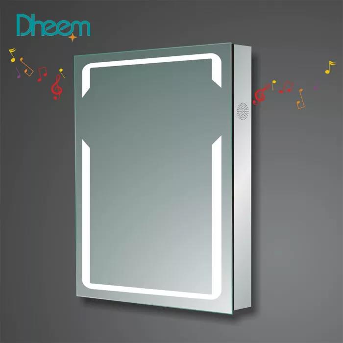 Meuble miroir en aluminium pour salle de bain avec lumière