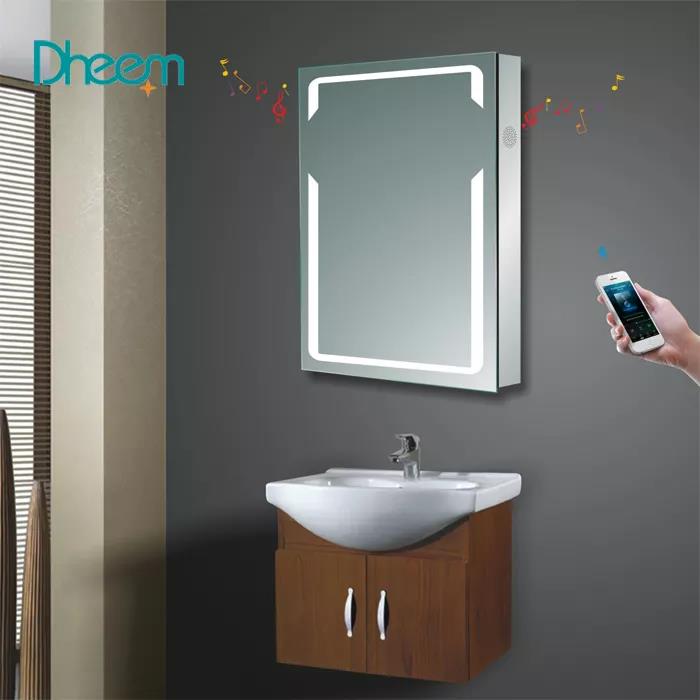 Bath room aluminum storge mirror cabinet with light