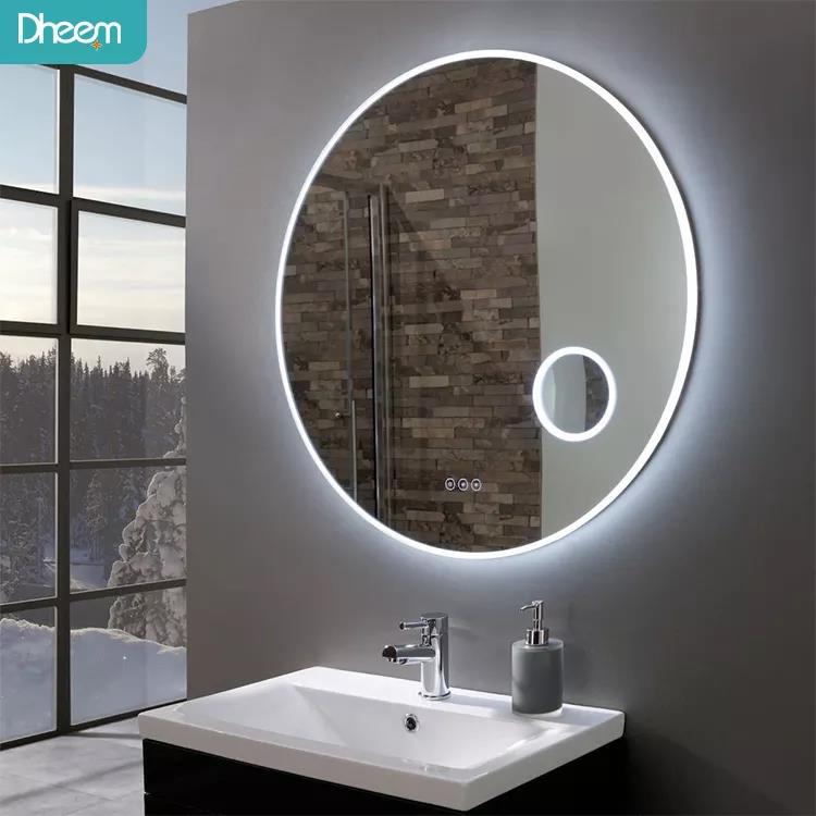 Bathroom wall mounted magnifying mirror 10x with light