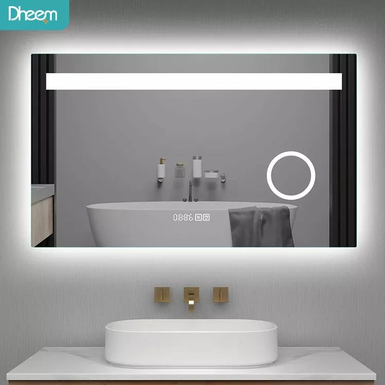 Miroir grossissant carré 10x personnalisé avec mur lumineux
