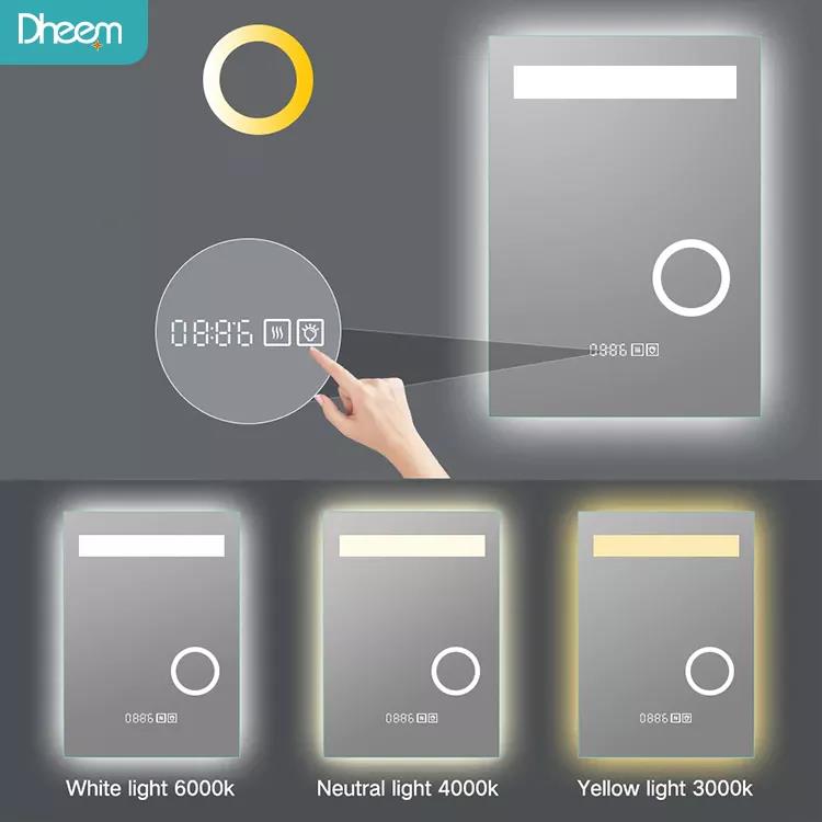 Custom square 10x magnifying mirror with light wall