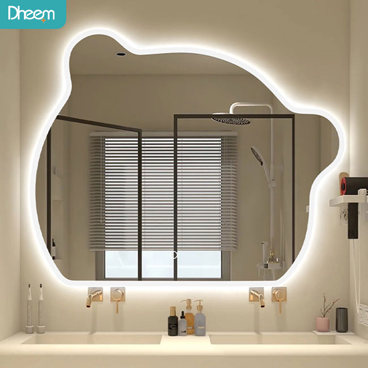 Espelho de banheiro LED irregular