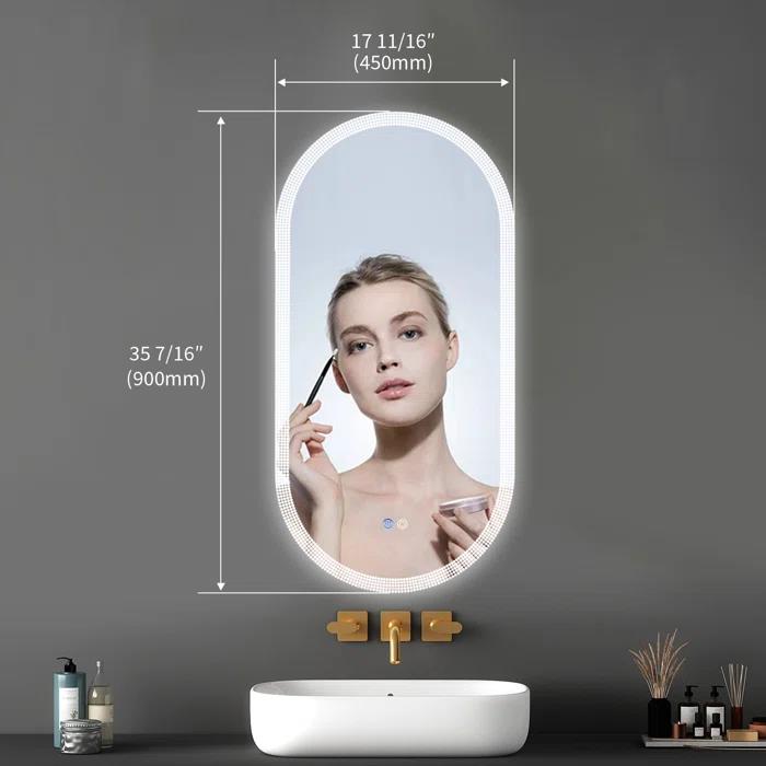 Bathroom vanity wall mirror with led lights