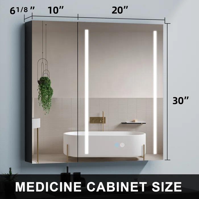 lighted medicine cabinet with mirror