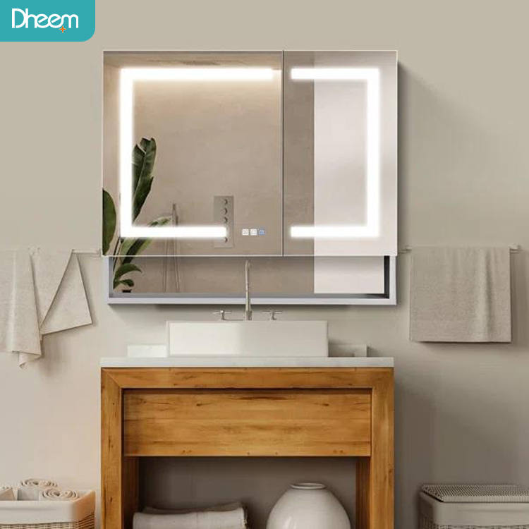 Armoire de toilette avec miroir de salle de bain à LED lumineuse