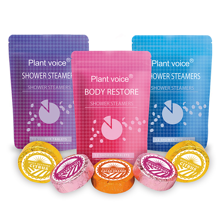 Eco-Friendly Foil Wrapping 12 Pack Steam Shower Tablets Vegan Organic Shower Steamers Aromatherapy Set