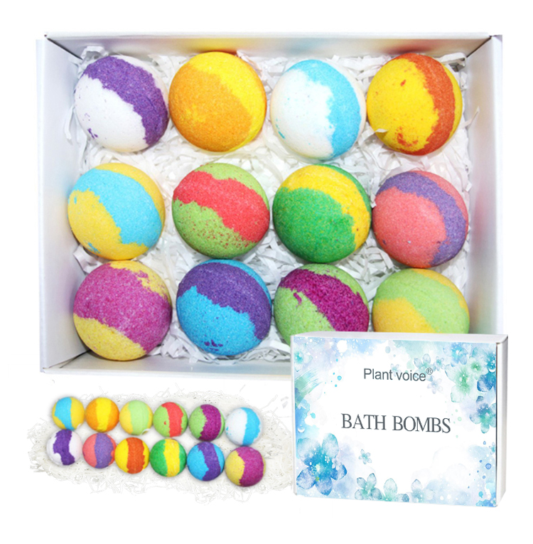 사용자 정의 목욕 폭탄 선물 세트 데일리 스파 다채로운 천연 피징 목욕 공