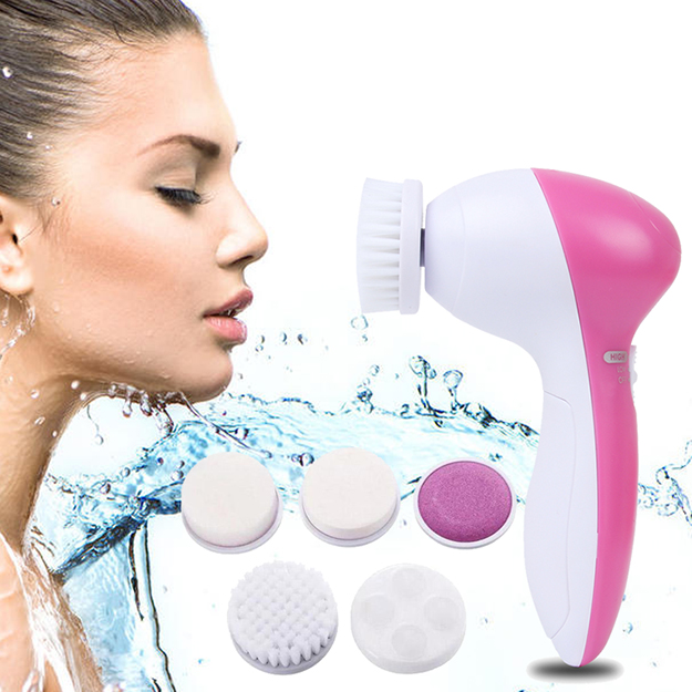 Wholesale Skin Care Ultrasonic Acne Blackheads Pore Facial Scrubber Brush Cleanser Electric Silicone Facial Cleansing Brush
