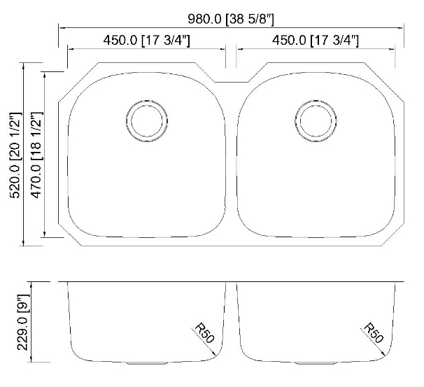 machine-made sink