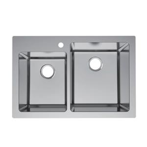 R20 Machined-made Stainless Steel Double Bowl Drawn Sink