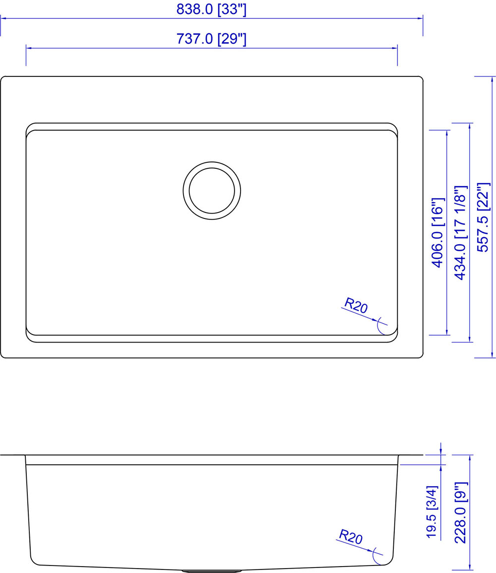 workstation pressed sink