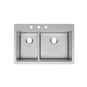 Sinki Dapur Stesen Kerja Topmount Keluli Tahan Karat Buatan Tangan