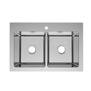 R20 Pressed sink Stainless Steel Double Bowl SS304 Kitchen Sink
