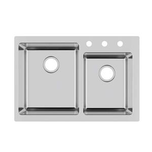 R20 Vietnam- made Stainless Steel Topmount Double Bowl Drawn Sink