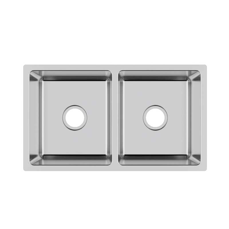 R20 SS304 Undermount Double Bowl Drawn Sink