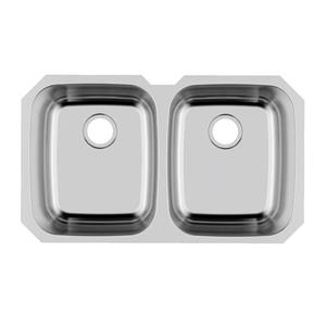 Round Corner Double Bowl Kitchen Stainless Drawn Sink