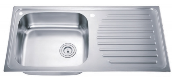 single sink with drainboard
