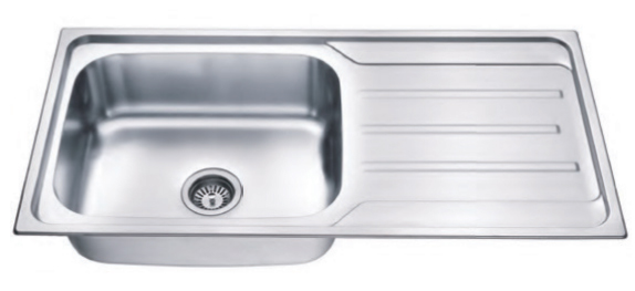 sstainless steel kitchen sink with drainboard