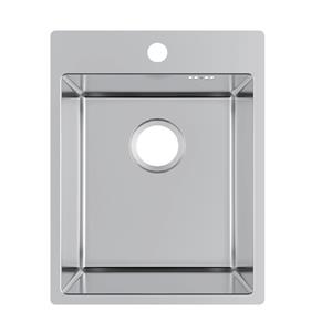 Stainless Steel Single Bowl Overmount Drawn Sink with Overflow
