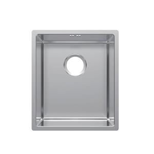 Handgefertigtes Einzelbecken-Unterbauwaschbecken aus Edelstahl mit Überlauf