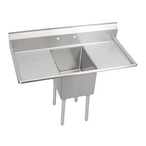 Stainless Steel Commercial Compartment Sink with two-wings Drainboard