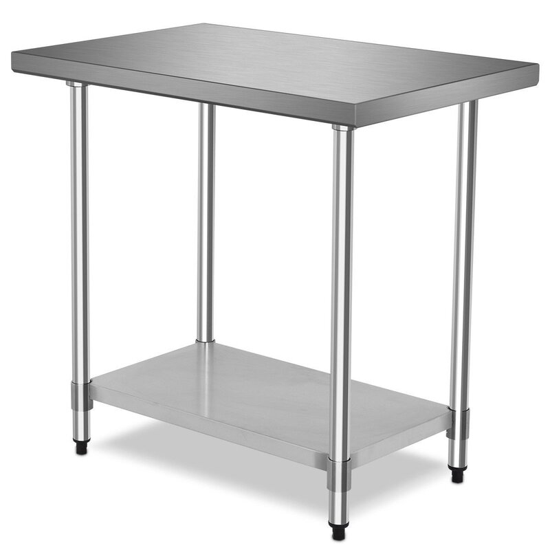 Stainless Steel Commercial Heavy Duty Cleaning Dish Table with 4 Legs