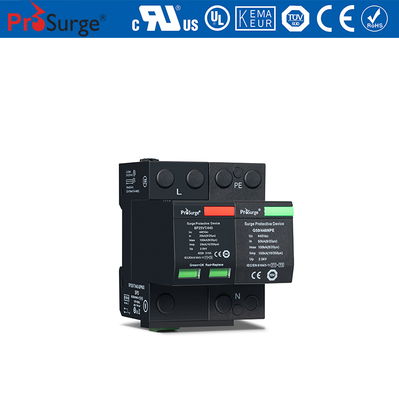 TUV certified Iimp 25kA Pluggable Surge Protector