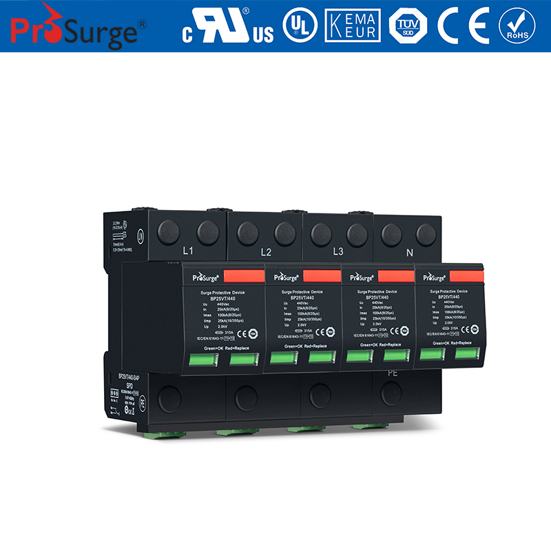 TUV certified Iimp 25kA Pluggable Surge Protector