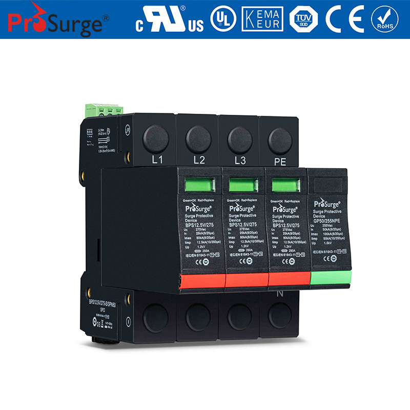 TUV certified Iimp 12.5kA Pluggable Surge Protector