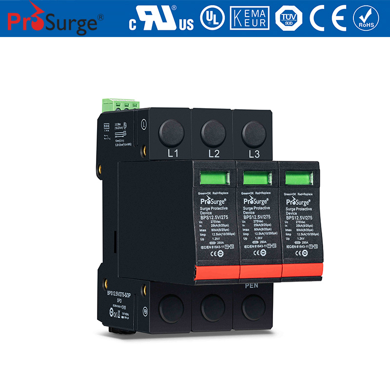 TUV certified Iimp 12.5kA Pluggable Surge Protector